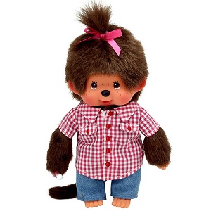 monchichhi fille vichy peluche