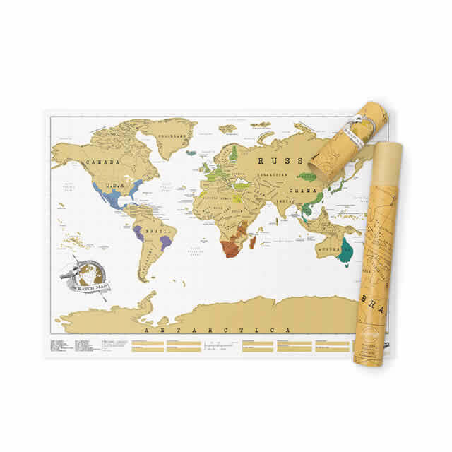 carte du monde à gratter