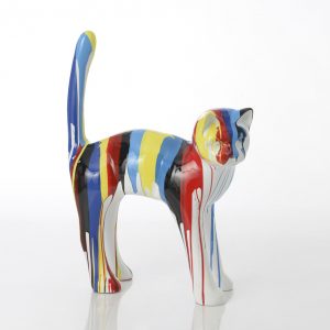statue chat coloré