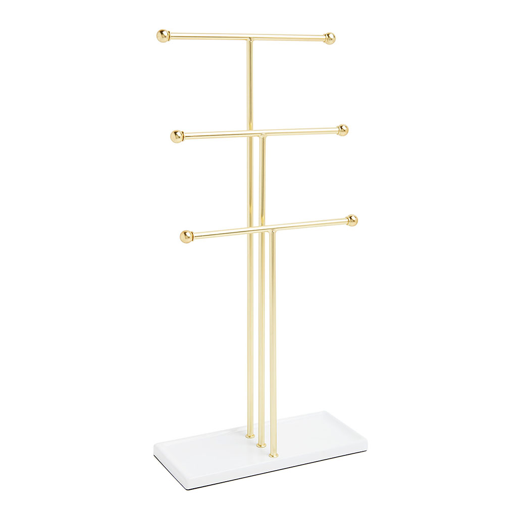arbre à bijouc 3 rangs dorée arbre à bijoux doré umbra