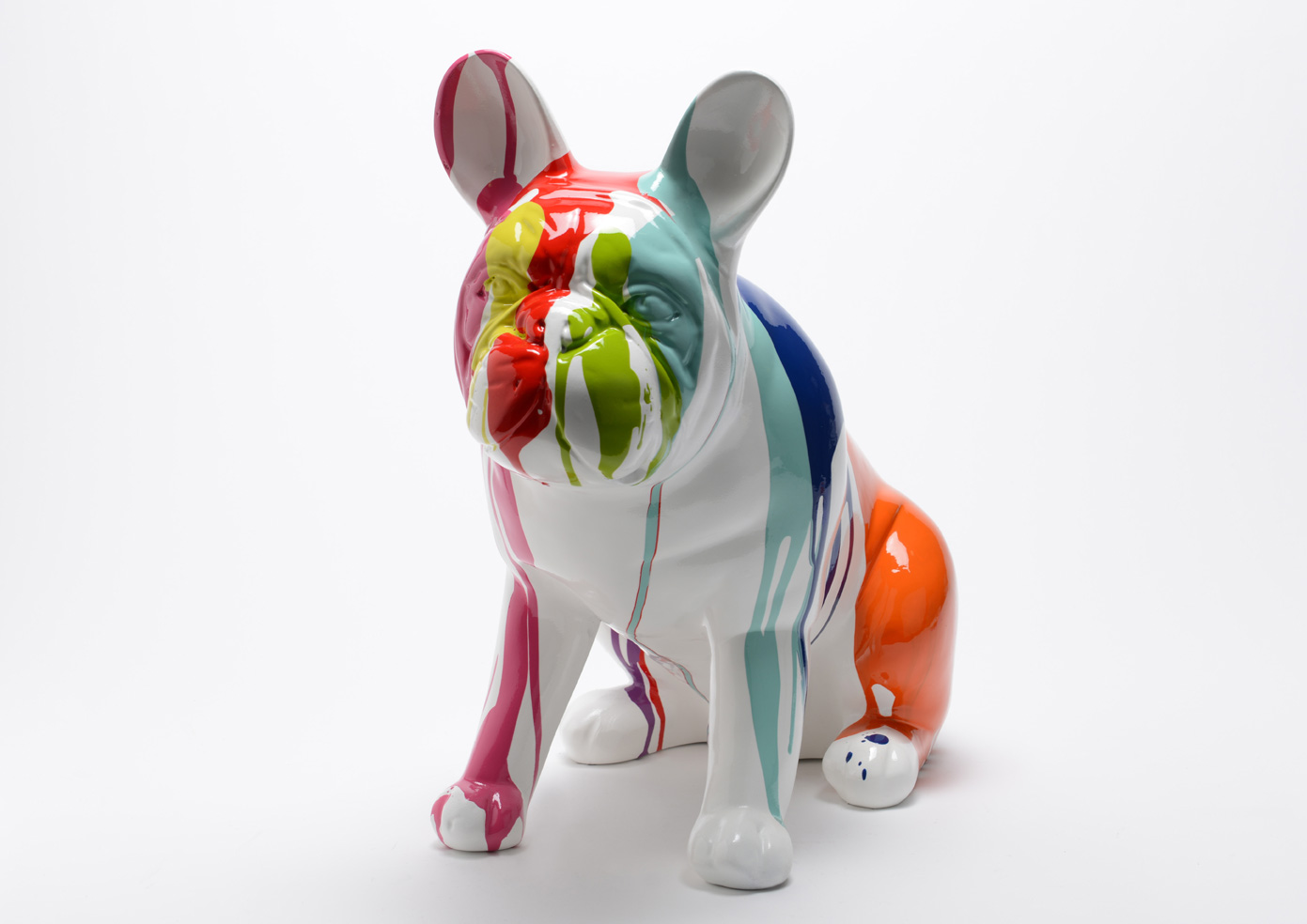 statue bouledogue assis statue extérieur bouledogue