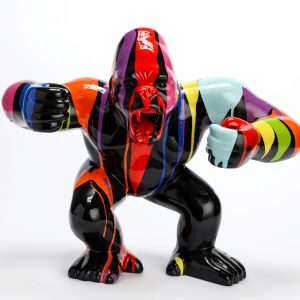 statue gorille noir et coloré