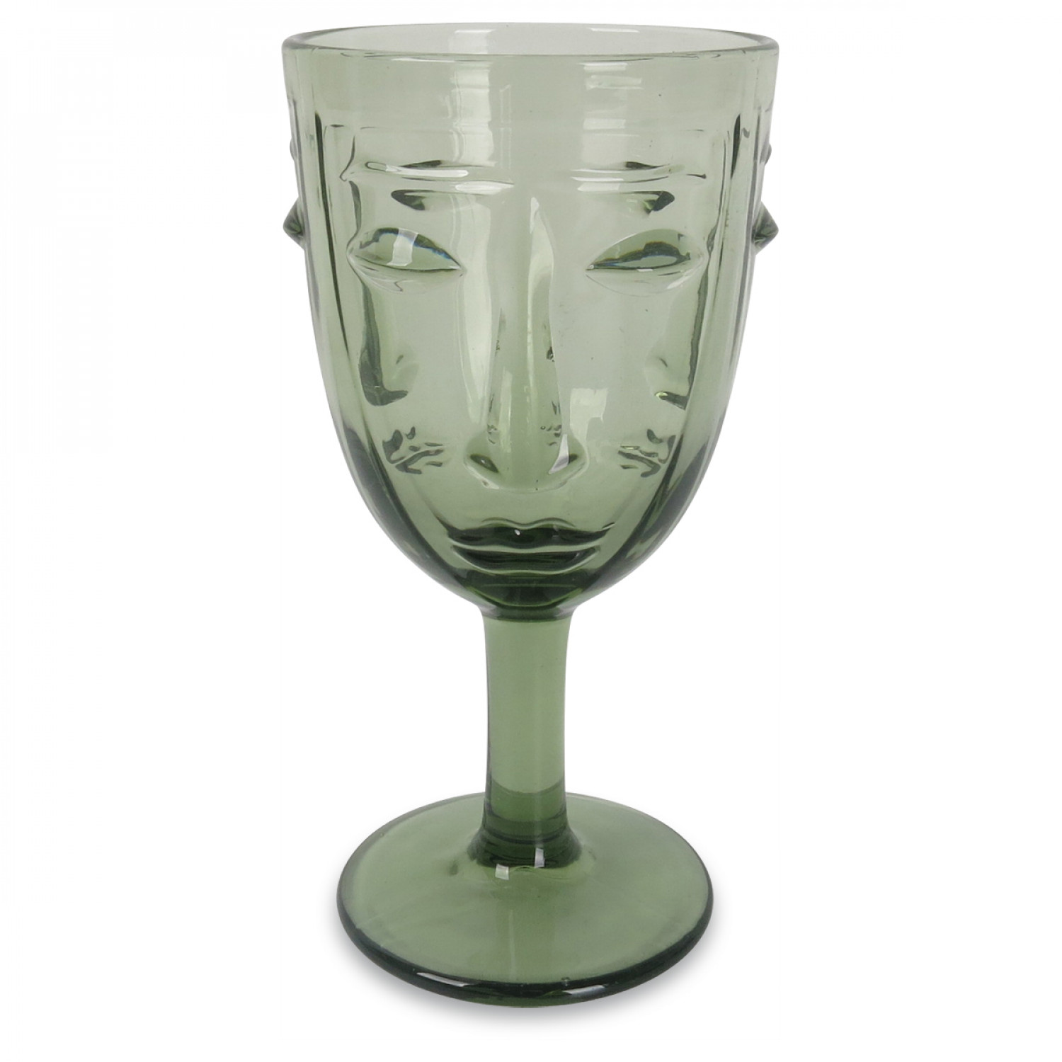 verre a pied visage vert 6 verres verres visages vert
