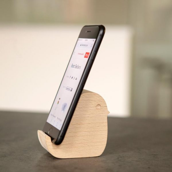 support smartphone en bois