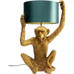 Lampe à poser singe doré