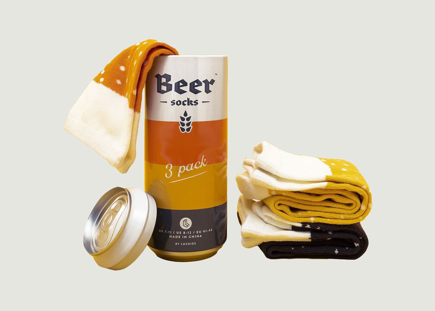 chaussette bière X 3 chaussettes canette bière
