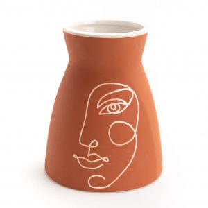 vase terracotta visage