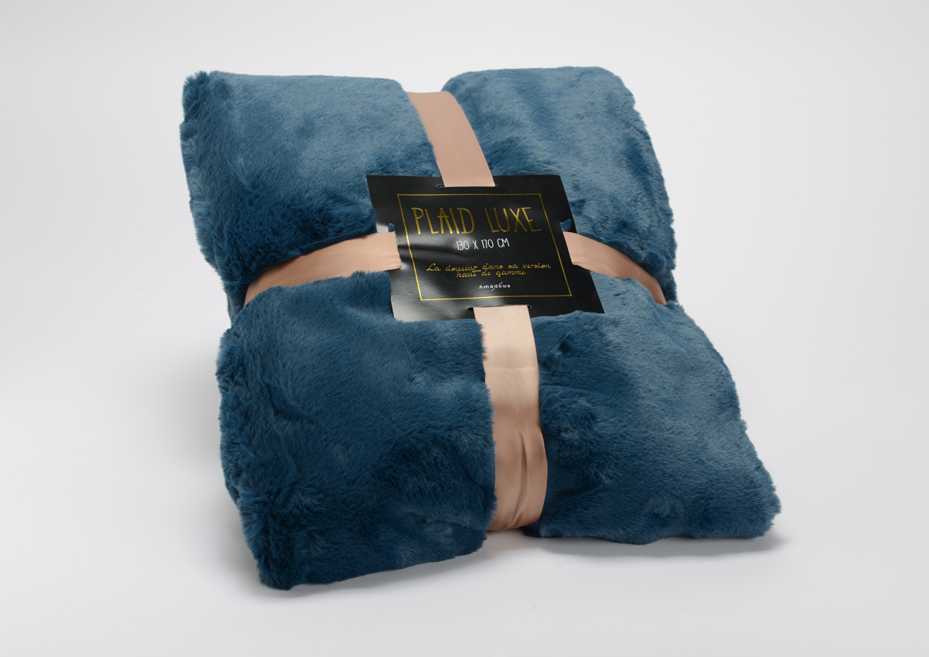 plaid bleu nuit luxe Plaid luxe - Bleu nuit