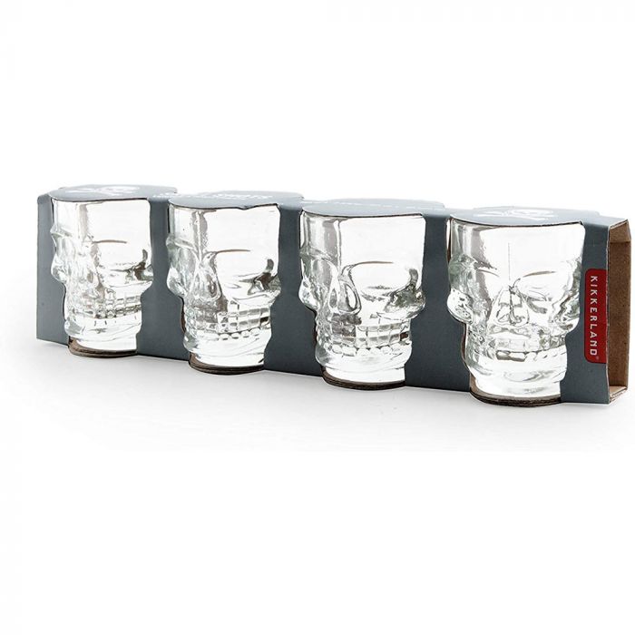 shot x 4 kikkerland verre à shot tête de mort