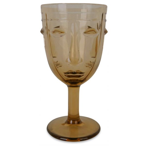 verres à pied visage ambre