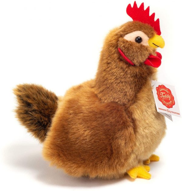 Peluche poule brune 16cm