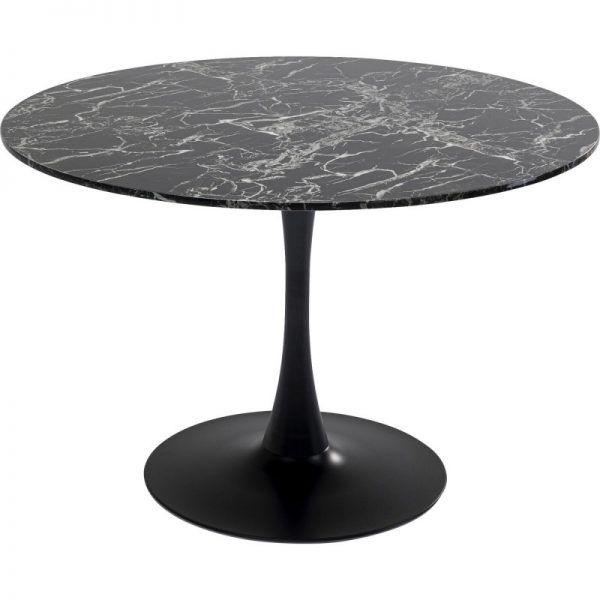 Table à manger ronde marbre noir