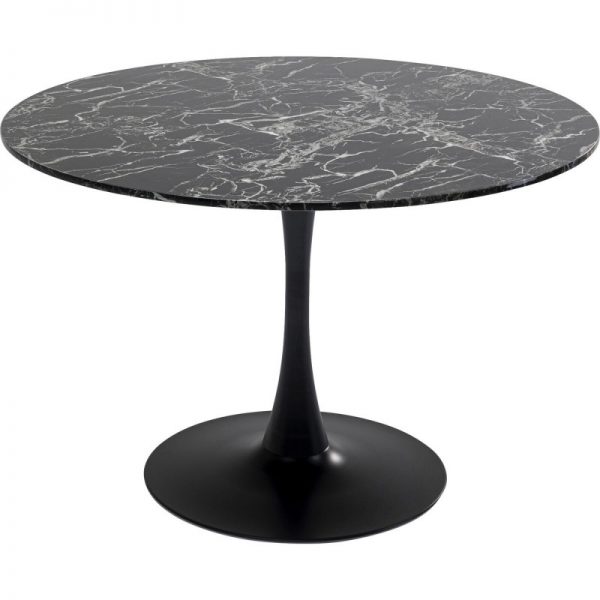 Table à manger ronde marbre noir