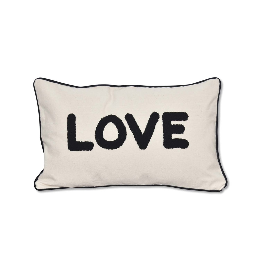 coussin toile love blanc coussin toile blanc brodé love