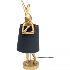 Lampe lapin noir et doré