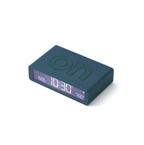 Réveil flip bleu canard