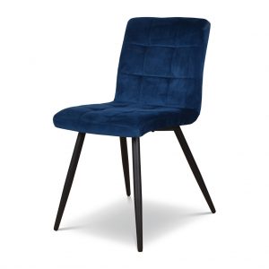 chaise velours bleu foncé