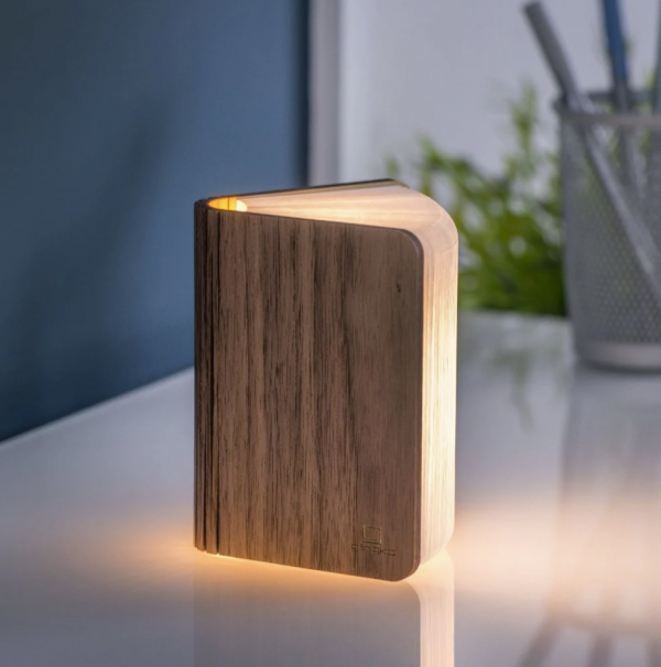 Livre lumineux bois foncé - Mini