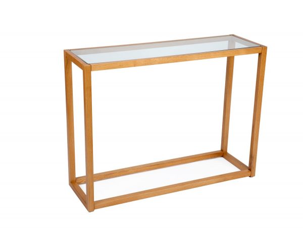 Console en chêne et verre