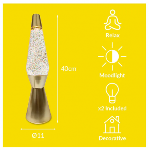 lampe à lave paillette taille