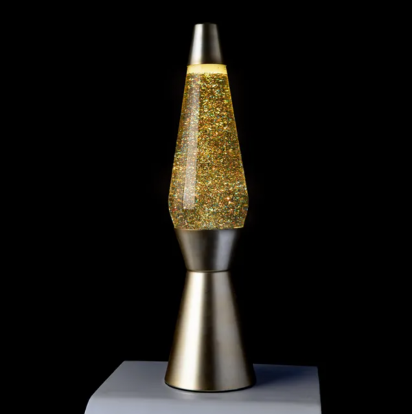 lampe à lave paillette fond noir