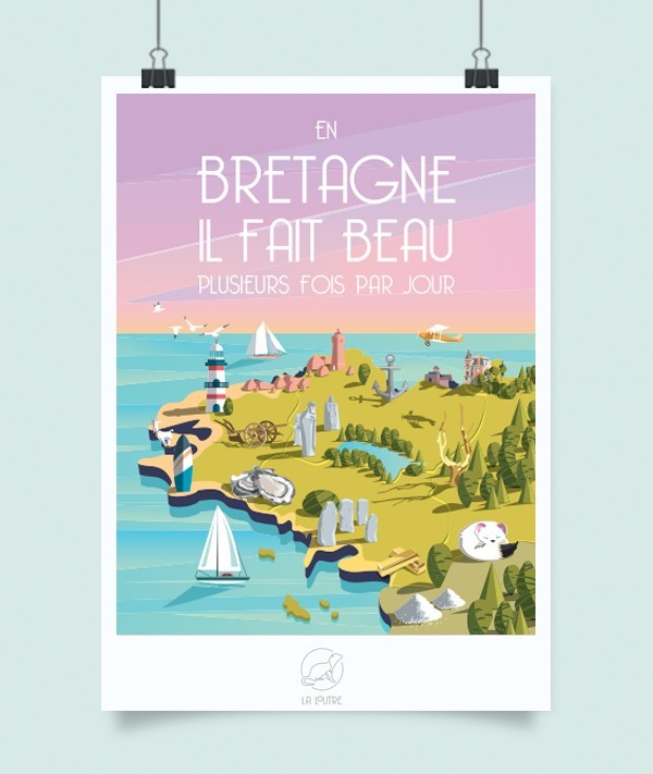 affiche-bretagne affiche-bretagne- La Loutre